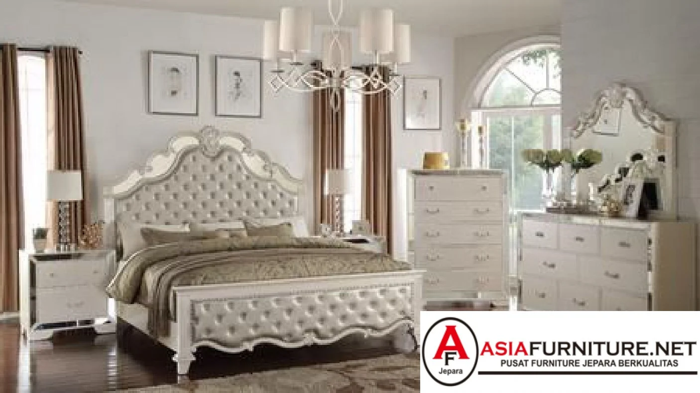 Kamar Set Mewah Jati Minimalis Putih