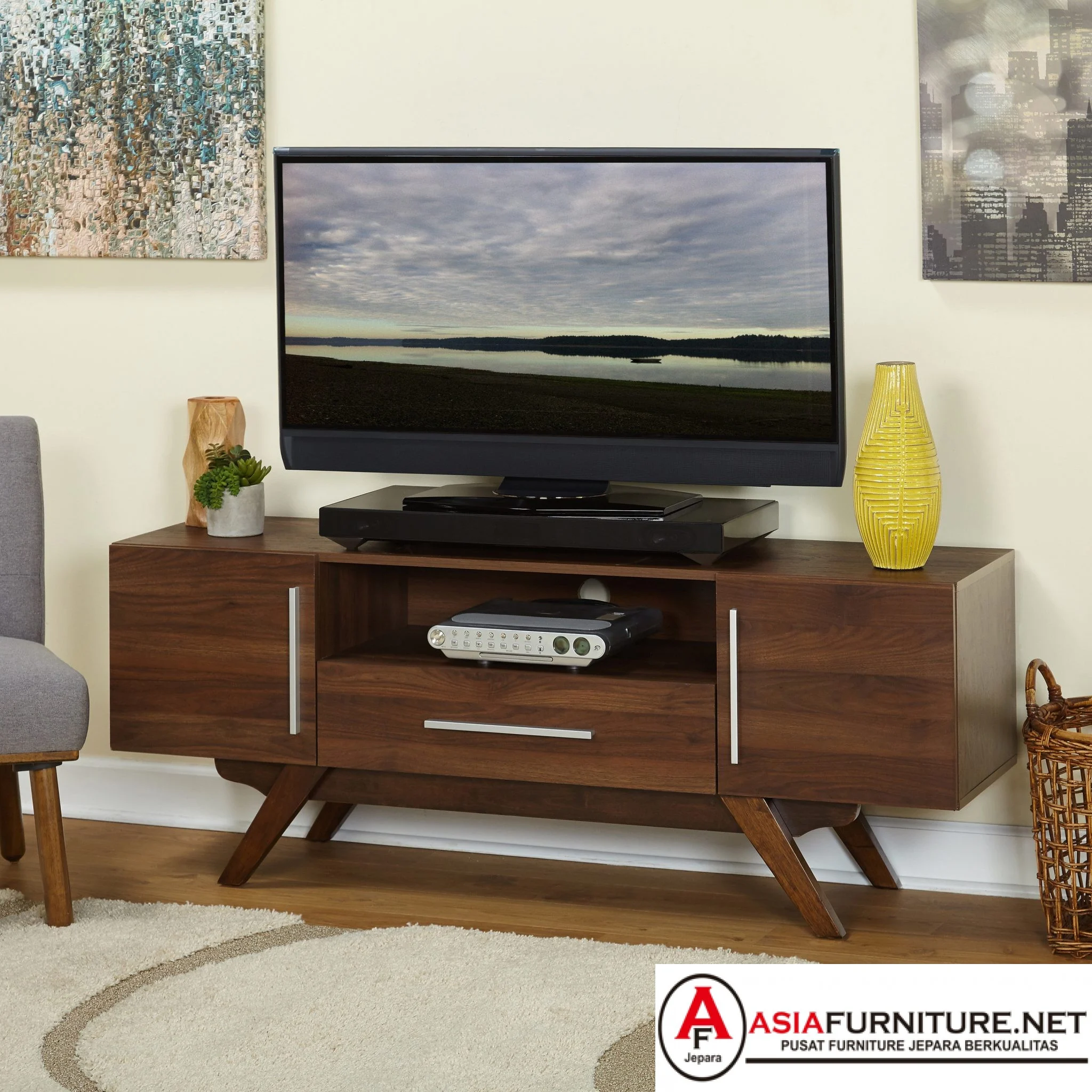 Meja TV Jati Natural Minimalis