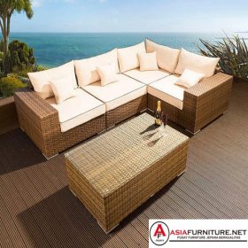 Furniture Kursi Tamu Sudut Brown