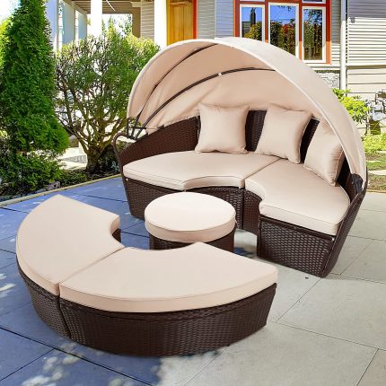 Outdoor Rattan Daybed Chair