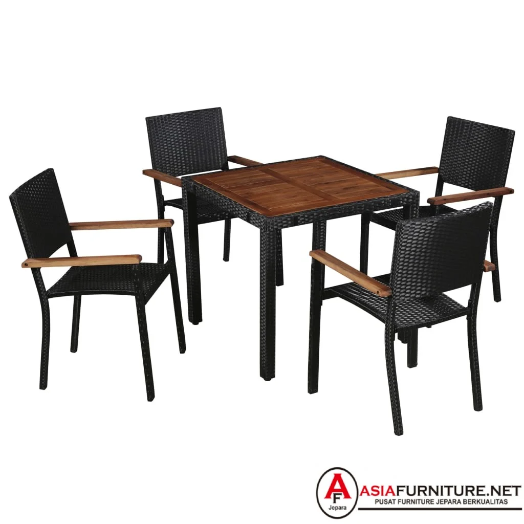 Set Meja Makan Ramping 4 Kursi